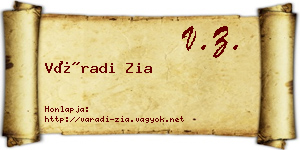 Váradi Zia névjegykártya